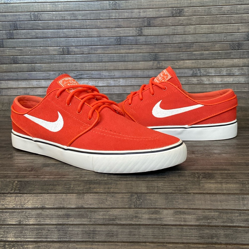 Nike Mens Zoom Stefan Janoski Orange White Suede Skate Shoes Size 8  FD6757-800